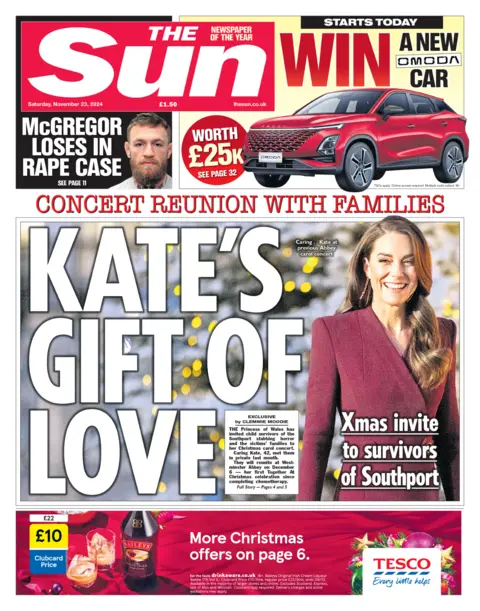 Muka depan The Sun dengan tajuk: "Hadiah cinta Kate".