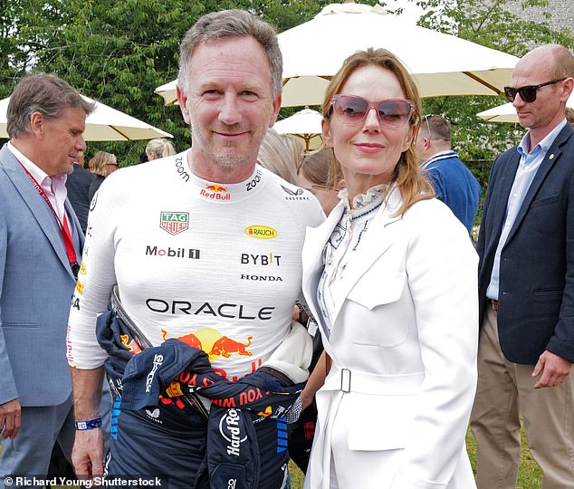 Horner, yang digambarkan bersama isteri Geri Halliwell, dituduh 'tingkah laku tidak wajar' dengan seorang pekerja wanita di Red Bull awal tahun ini dan telah mengharungi badai dengan tenang