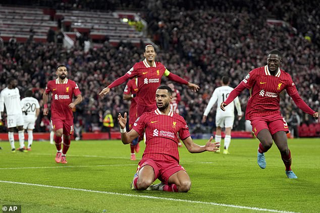 Cody Gakpo turun dari bangku simpanan untuk menjaringkan gol kedua Liverpool selepas gol pembukaan Alexis Mac Allister.