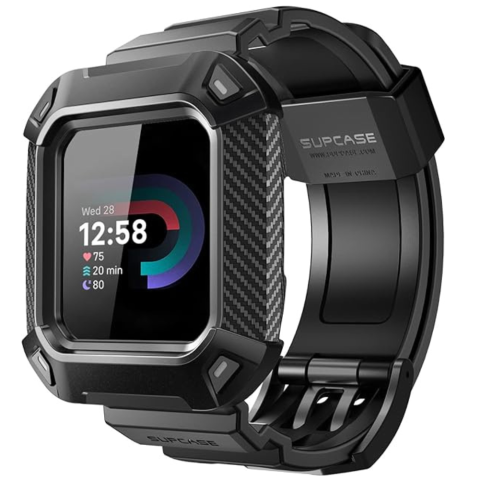 Band Supcase Unicorn Beetle Pro untuk Fitbit Versa 4 pada latar belakang putih